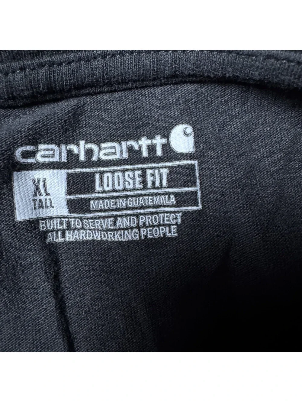 Carhartt Shirt Mens XL Tall Black Henley Pocket Workwear Loose  Fit Cotton